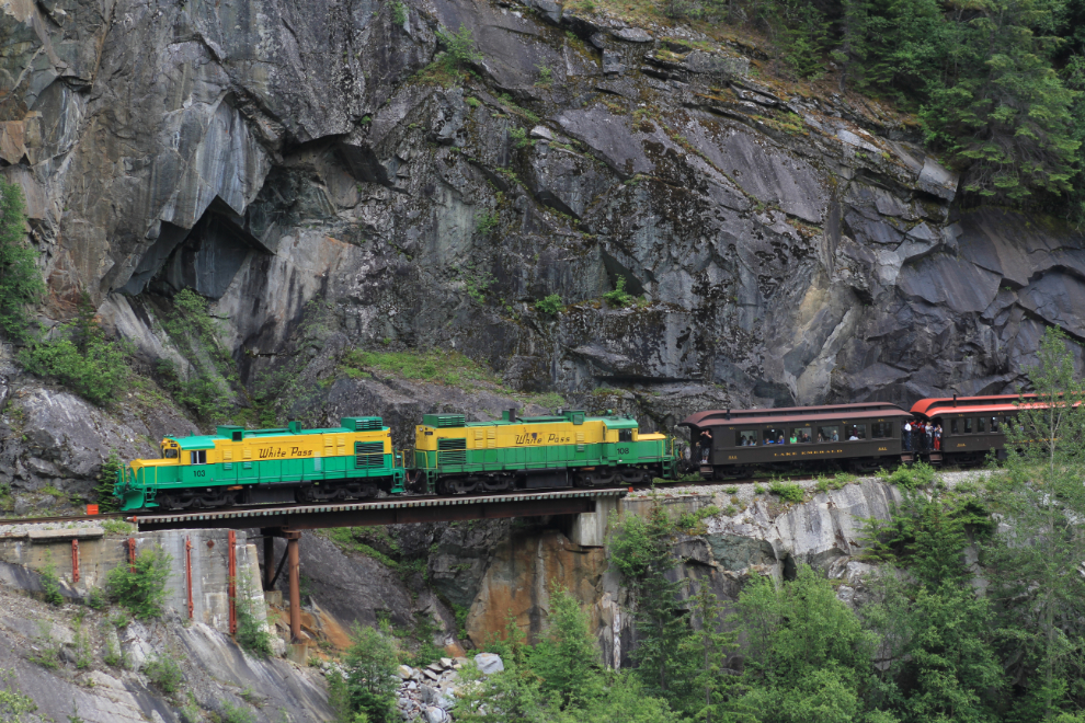 WP&YR railway climbing the White Pass out of Skagway