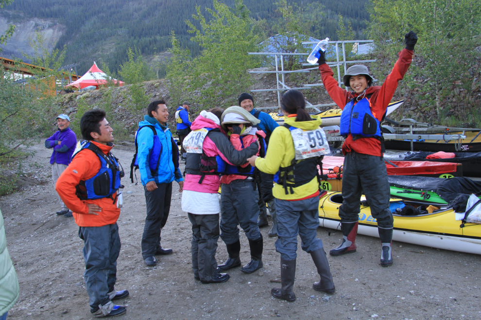 Team Sunshine at the Yukon River Quest finish line