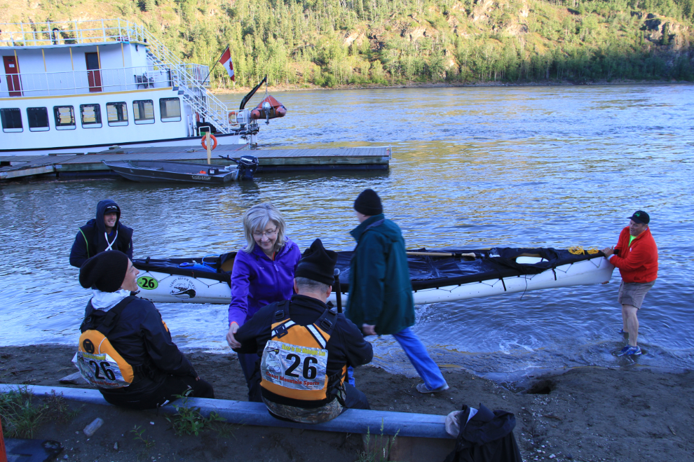 Team BC Banzai at the Yukon River Quest finish line