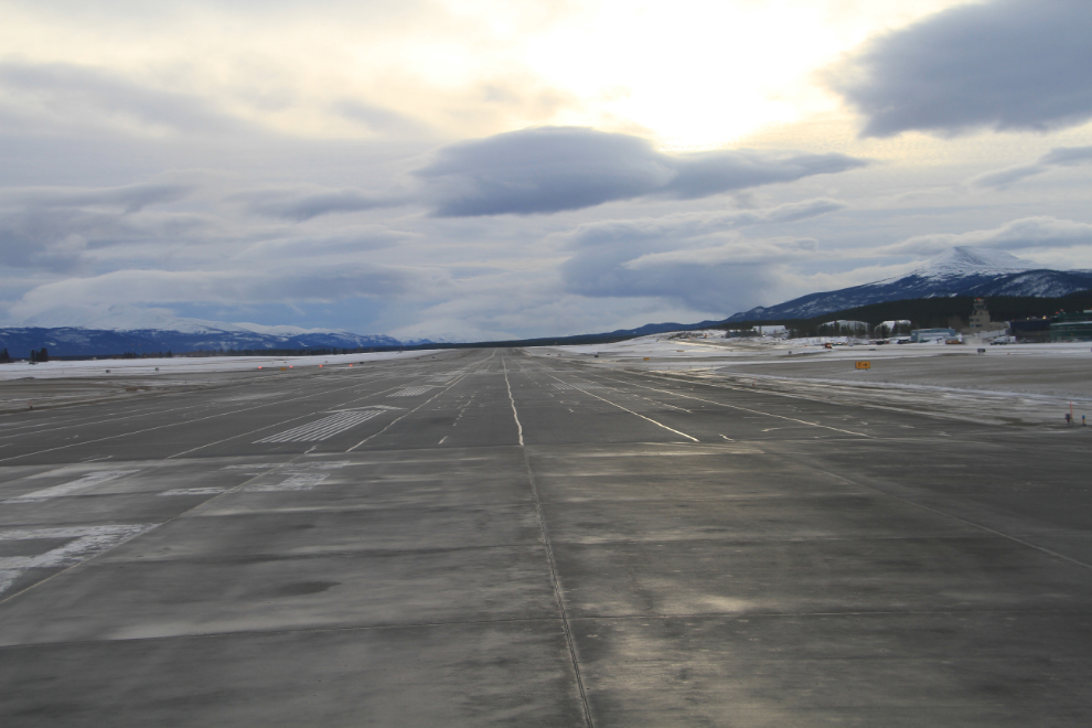 Lined up on the runway at Whitehorse, Yukon