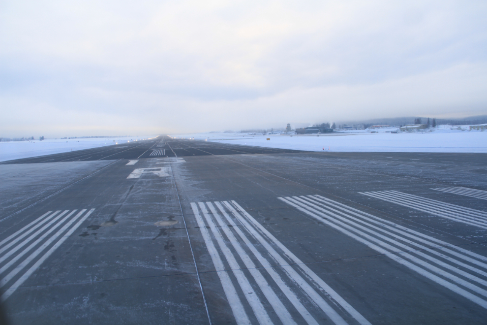 Lining up for takeoff at Whitehorse, Yukon