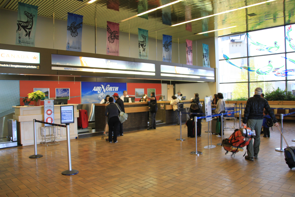 The Air North counter at YXY, Whitehorse