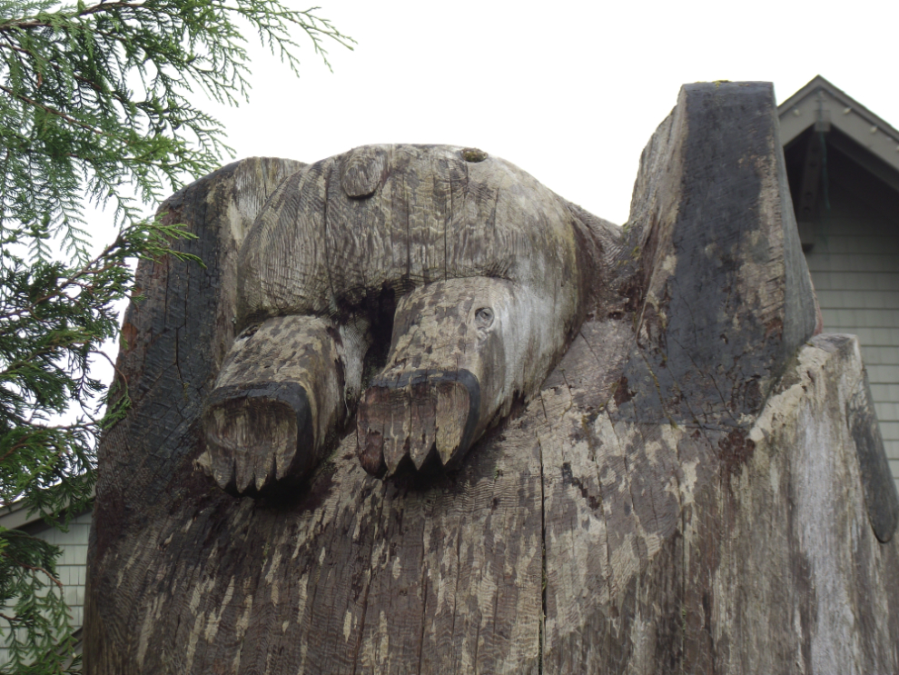 Totem pole at Cape Fox Lodge in Ketchikan