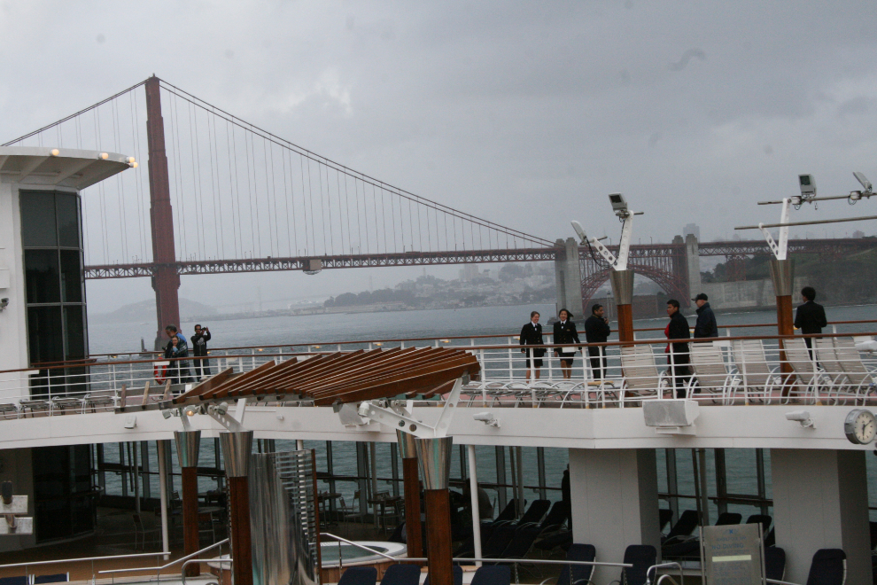 Sailing under the Golden Gate Bridge on the Celebrity Infinity