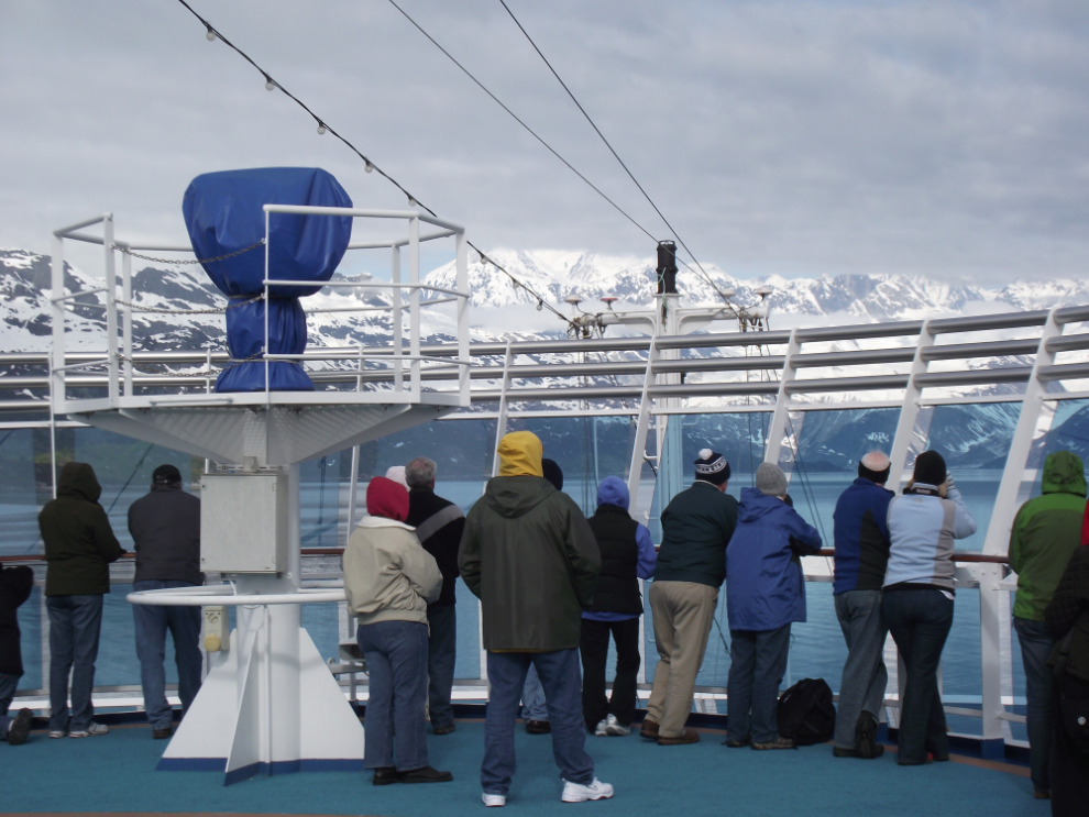 The bow viewing area of the Coral Princess in Glacier Bay