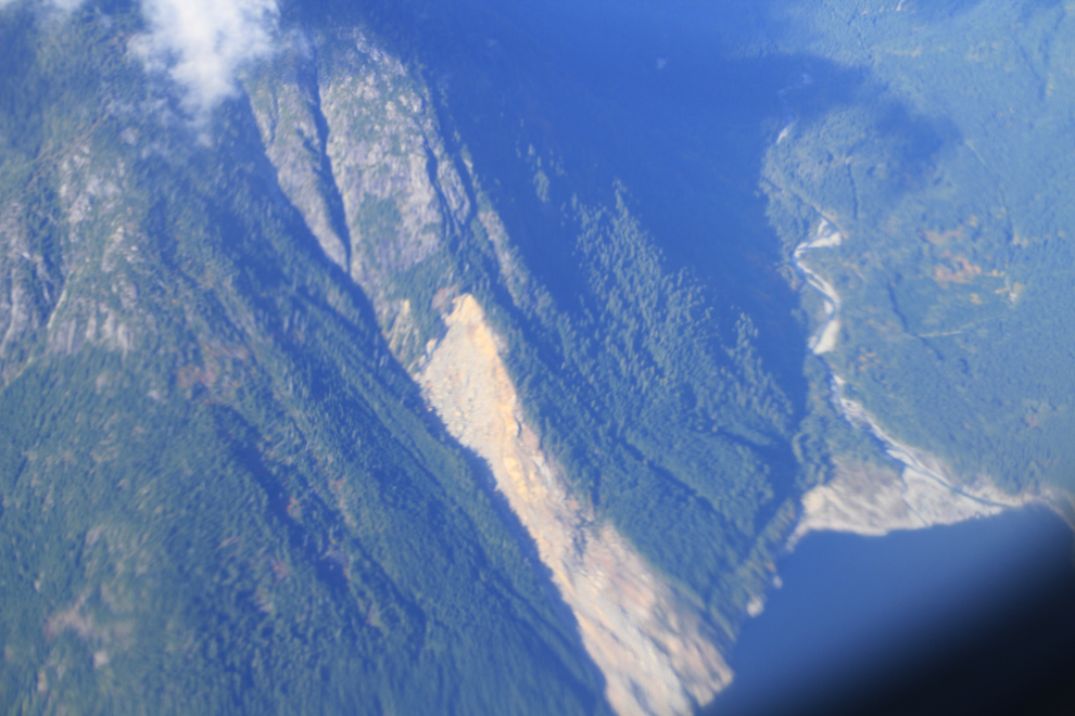 Flying over a huge landslide in BC