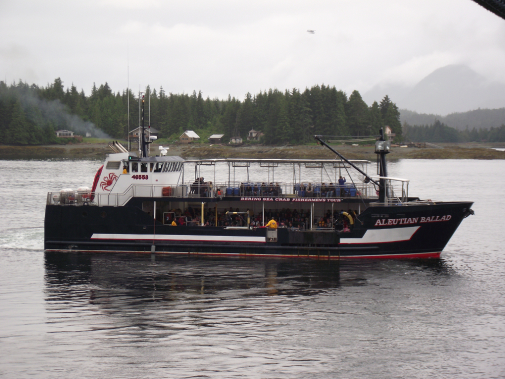 The crab boat Aleutian Ballad heads out with a group from the Norwegian Star.