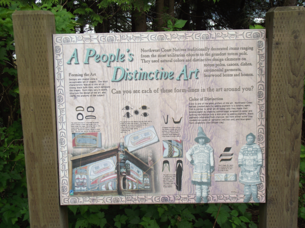 Interpretive sign at Totem Bight State Historical Park - Ketchikan, Alaska