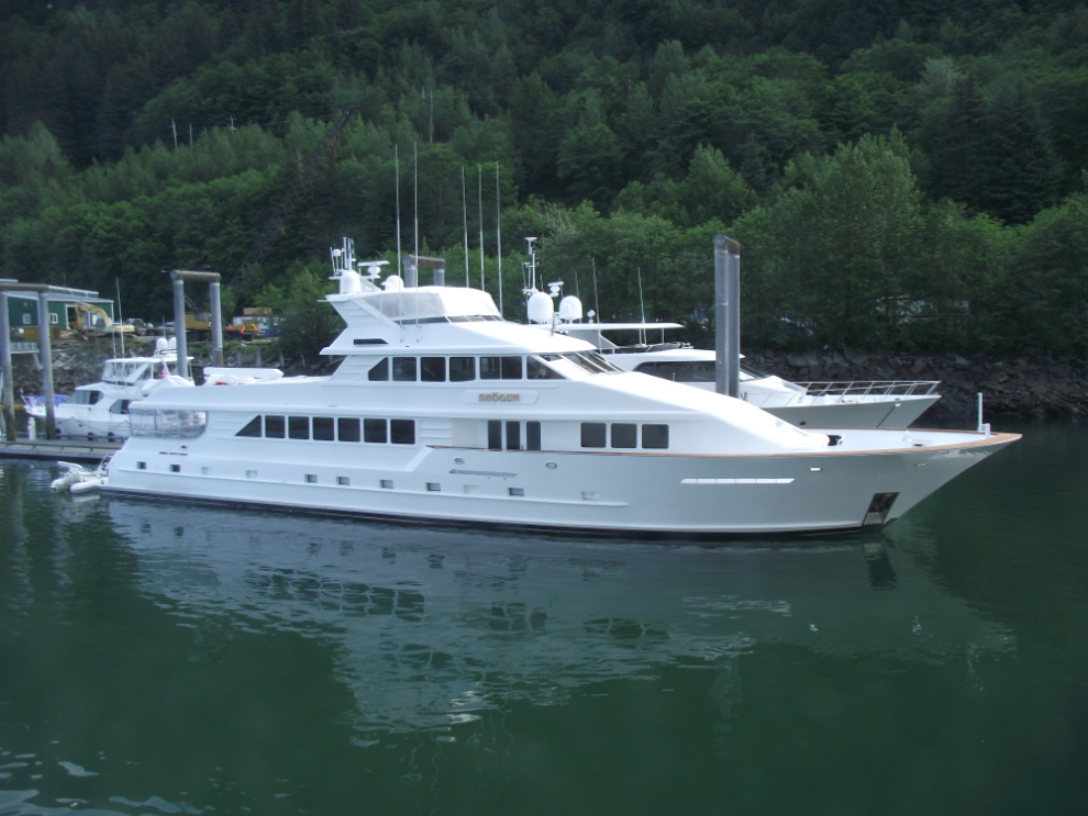 The 37.2-meter yacht Shogun docked at Juneau