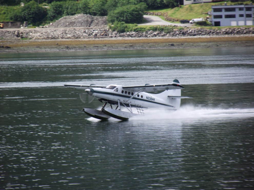 A floatplane landing at Juneau, Alaska