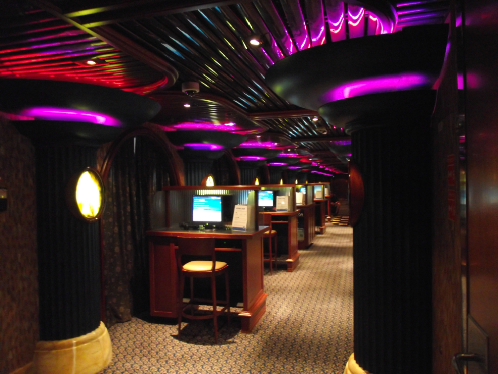 The Internet cafe on the cruise ship Carnival Destiny