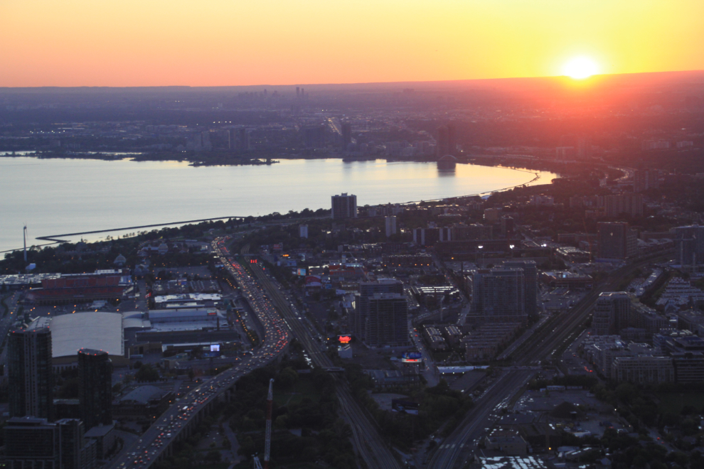 Sunset at Toronto, seen from the CN Tower