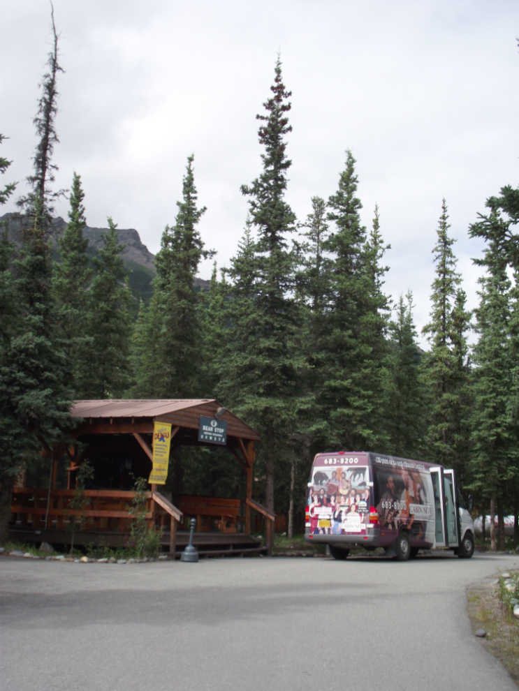 Hotel shuttle bus at McKinley Chalet, Denali National Park, Alaska