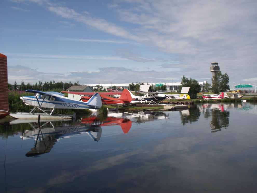Lake Hood, the world's largest float planebase, at Anchorage, Alaska