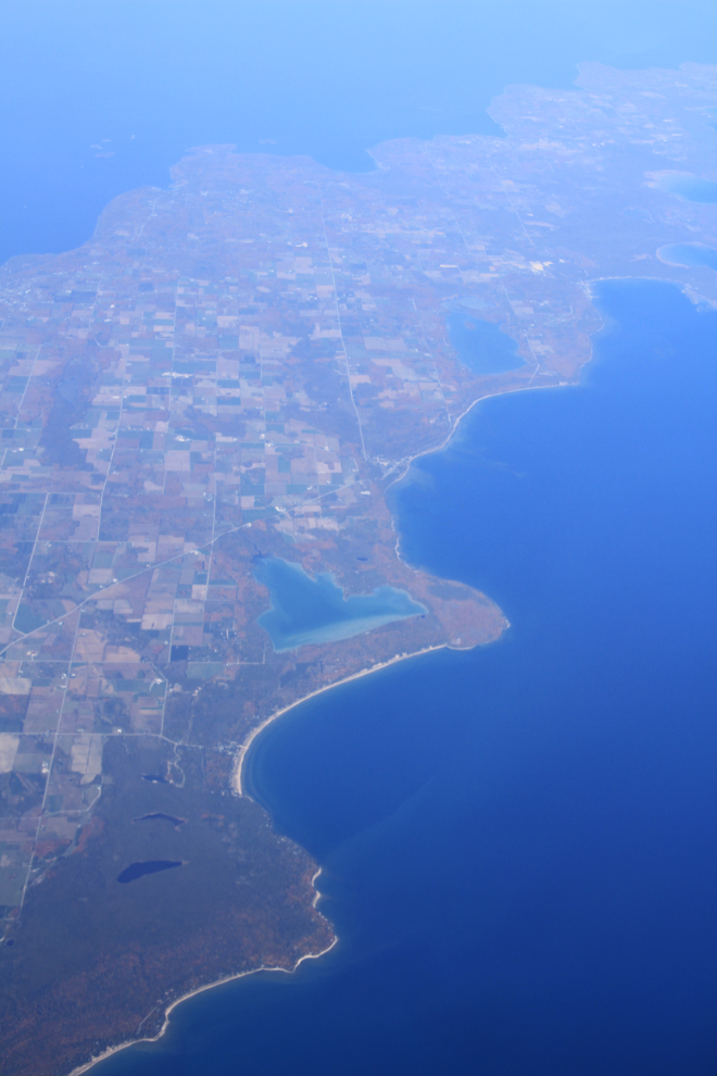 Flying over Green Bay, Wisconsin