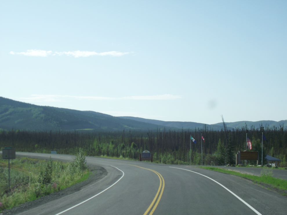 Alaska-Yukon border on the Alaska Highway