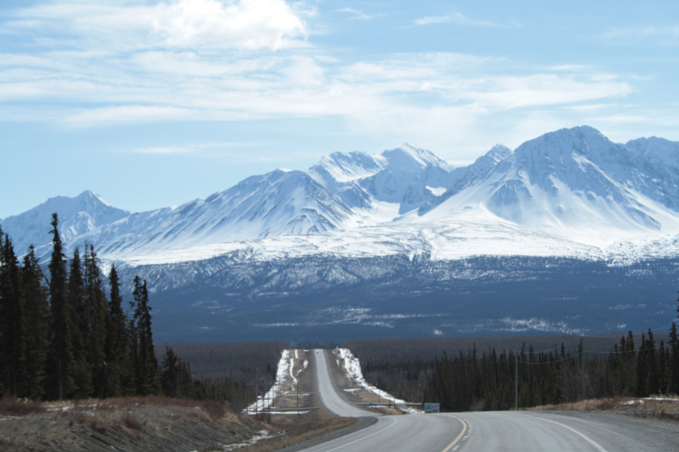 Approaching the village of Haines Junction, Yukon