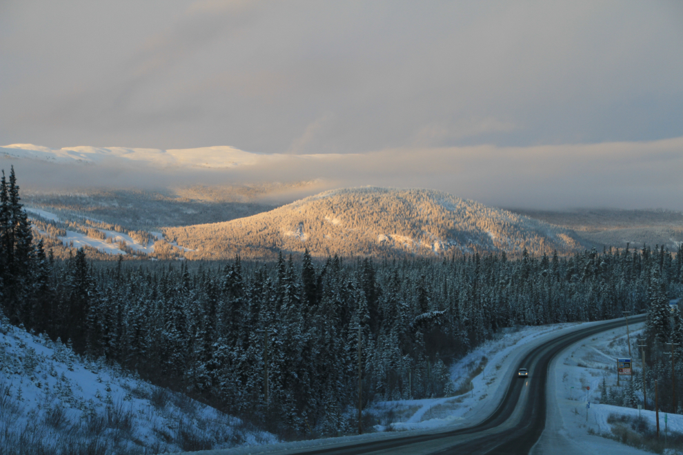 The Alaska Highway at Wolf Creek in November