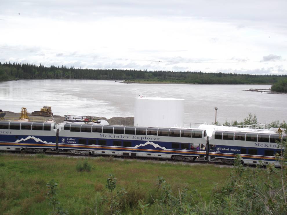 An Alaska Railroad  train goes through Nenana