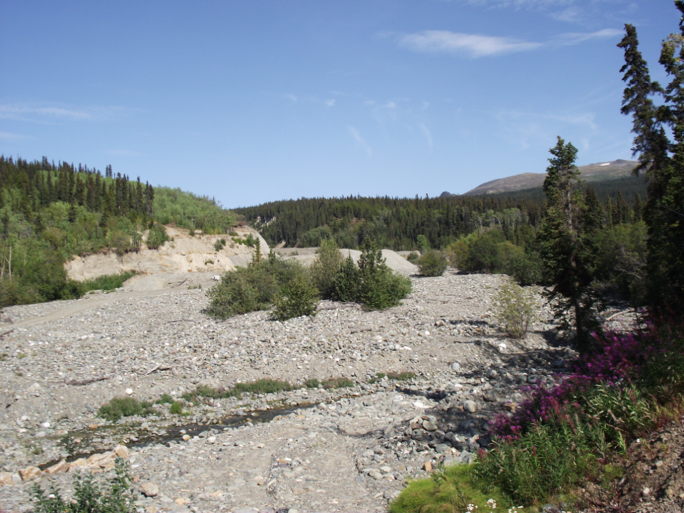 McKee Creek, one of the historically significant placer gold creeks at Atlin