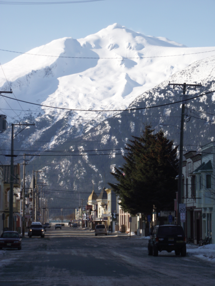 Broadway in Skagway, early March