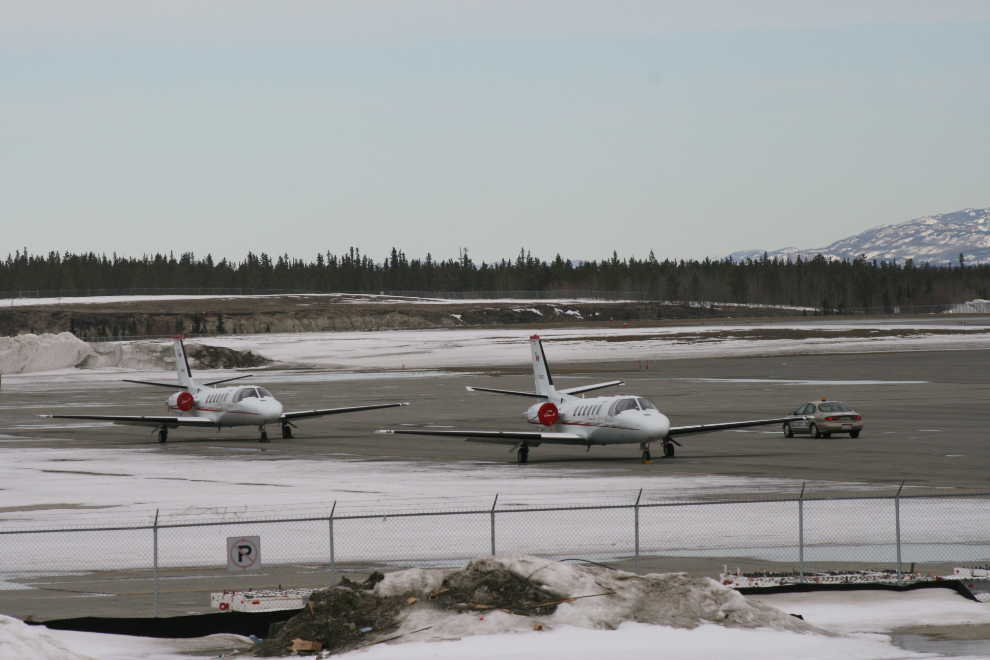 A couple of MoT Cessna 550 Citations on the ramp at YXY