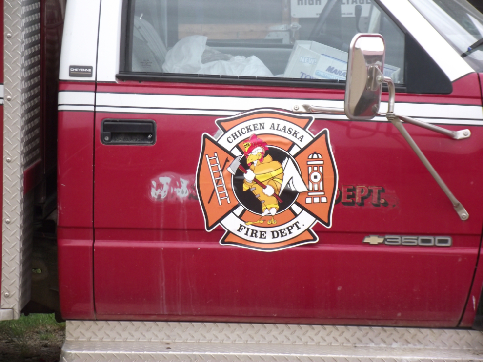 A fire truck at Chicken, Alaska