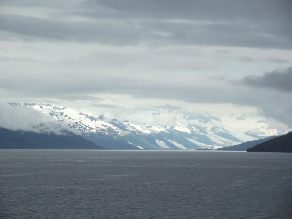 Our first look at College Fjord. Multiple glaciers and sunshine!