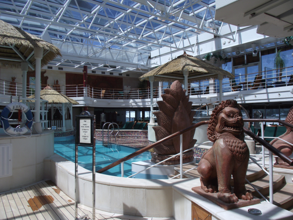 The lovely Lotus Pool area on the Coral Princess