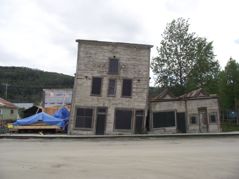 The leaning buildings of the Third Avenue Complex in Dawson City