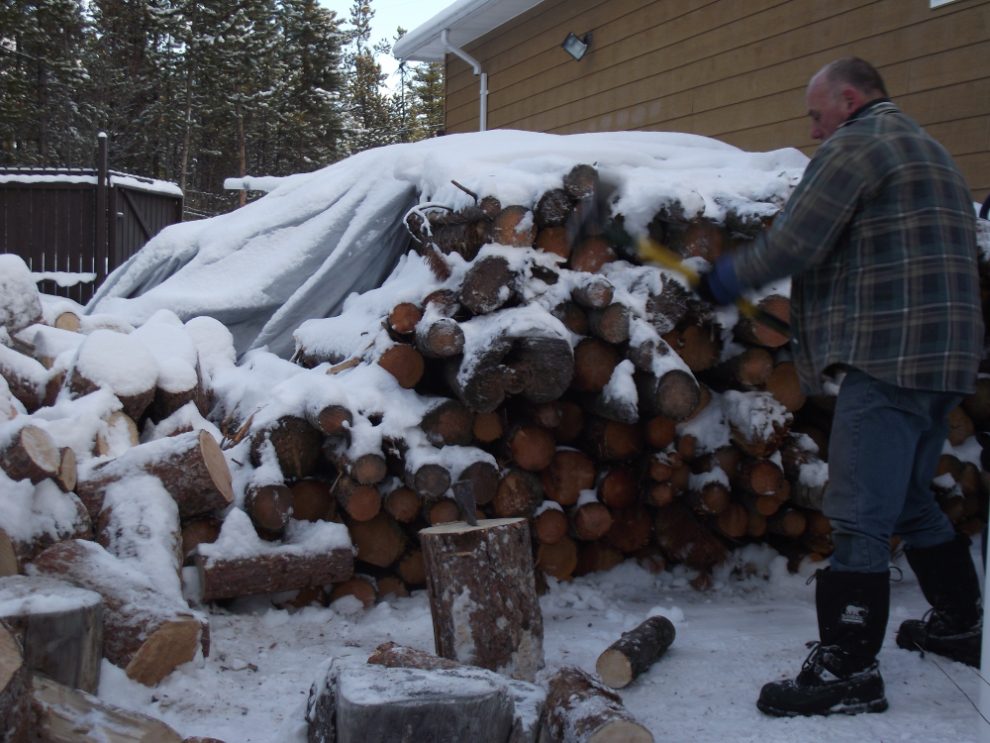 Splitting firewood
