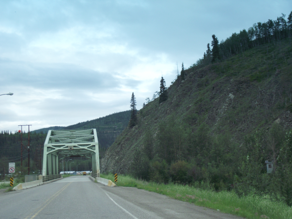 The Klondike River bridge at Dawson City