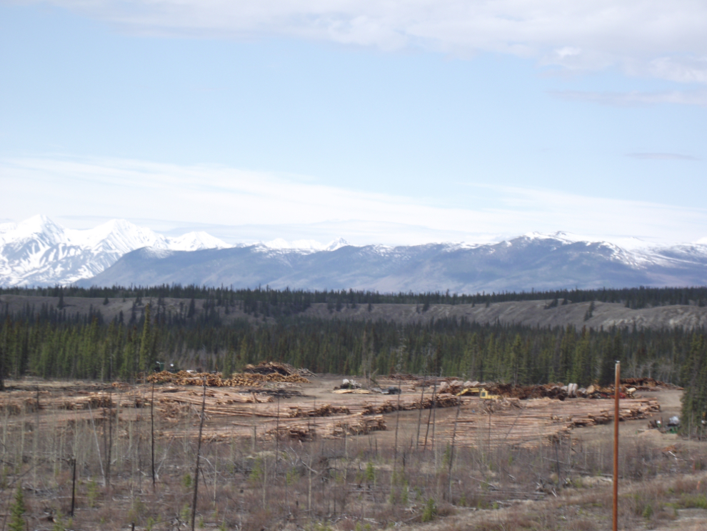 A lumber mill along the Alaska Highway at Canyon Creek