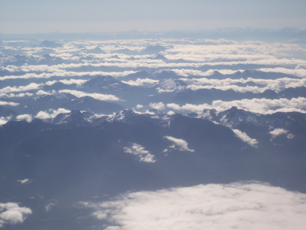 Patterns of morning valley cloud as we neared Vancouver.