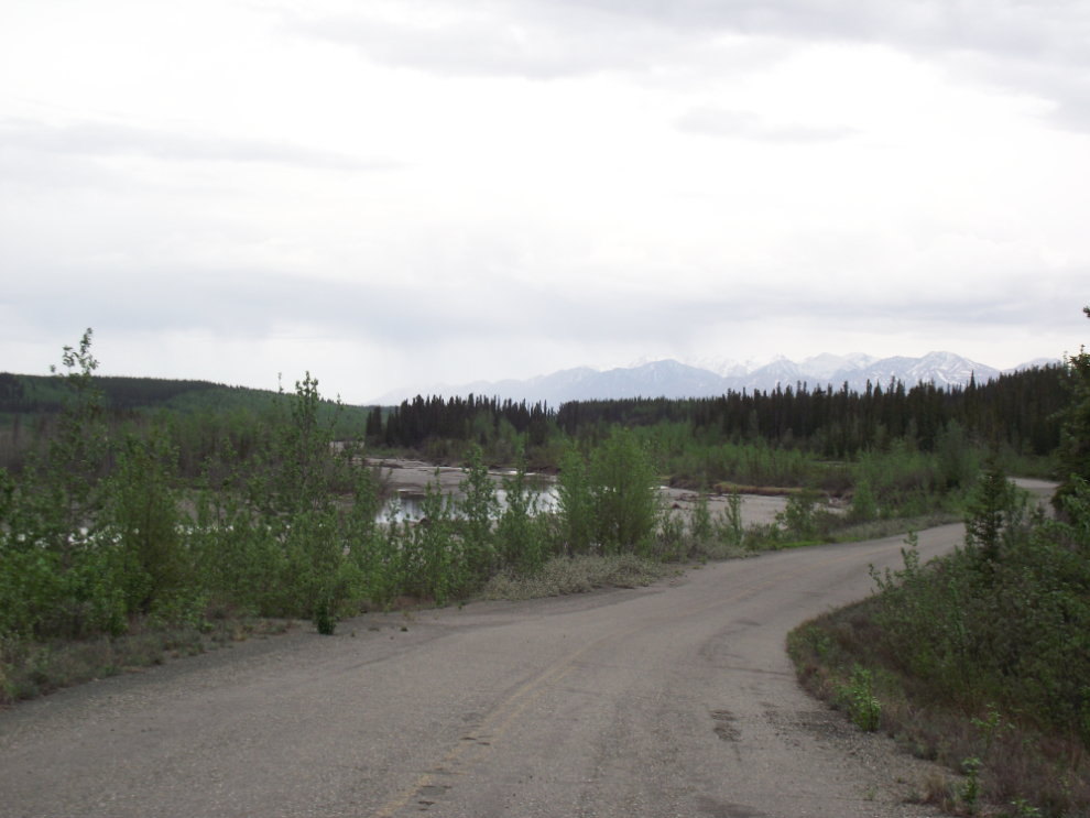 A section of the old Alaska Highway, along the Kluane River