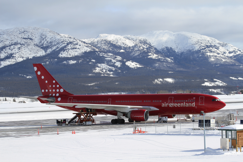Air Greenland A-330 in Whitehorse, Yukon