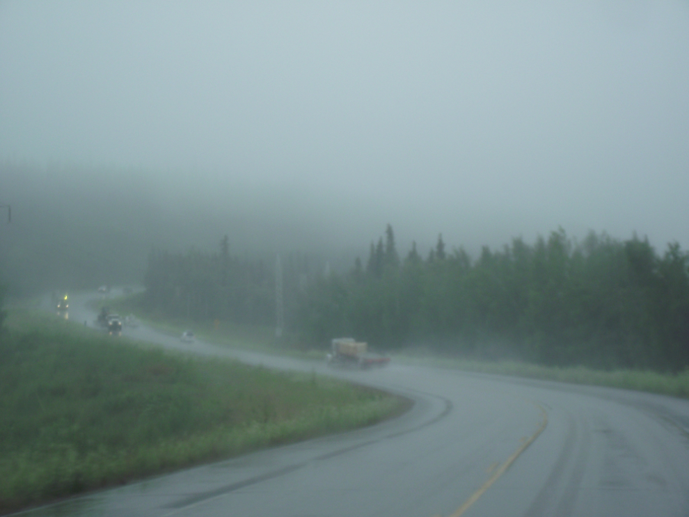 Heavy rain on the George Parks Highway, Alaska