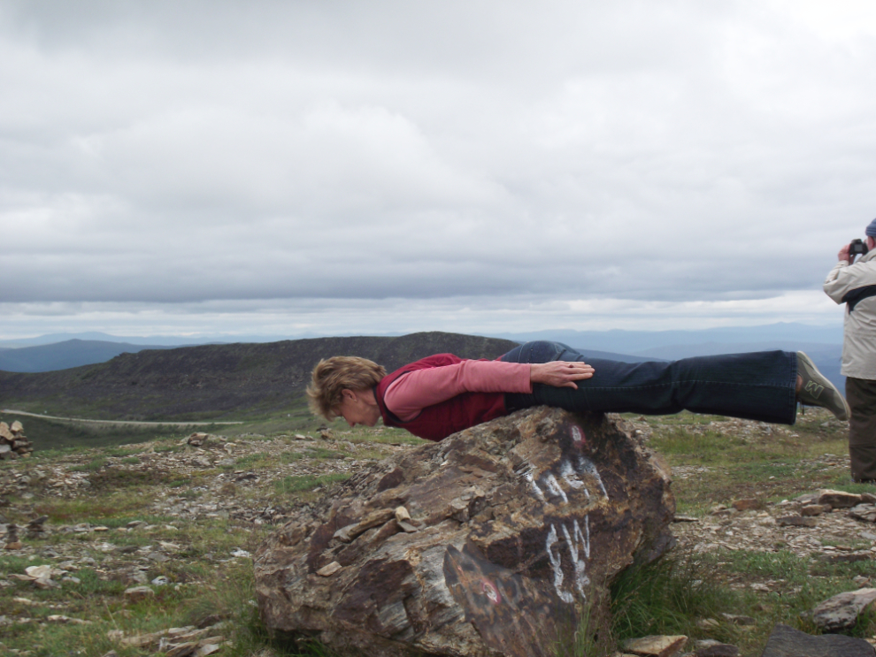 Planking at the Top of the World summit, Yukon