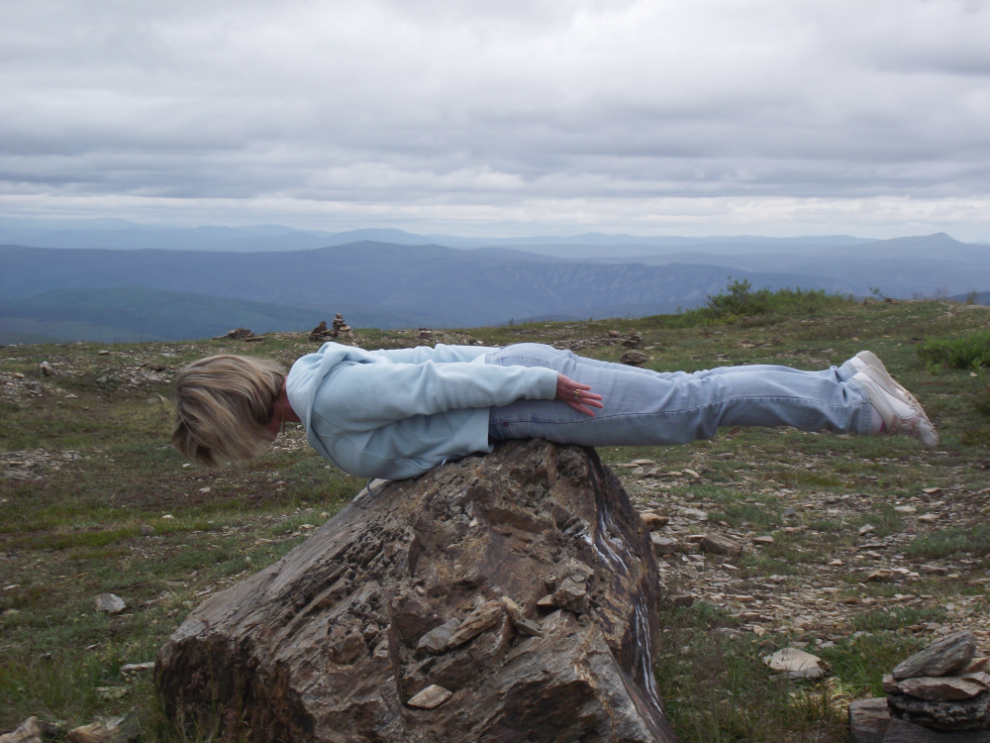 Planking at the Top of the World summit, Yukon