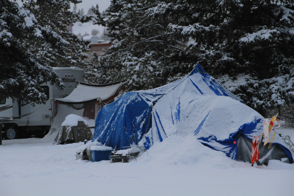 Protestors camped in Whitehorse  in November