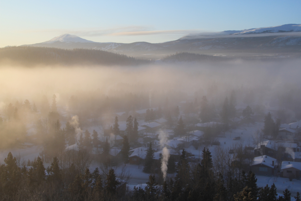 The Riverdale residential area of Whitehorse at -40C
