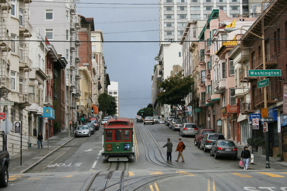 A cablecar on Powell Street in San Francisco