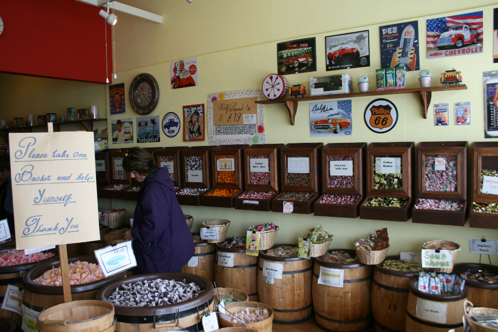 A salt water taffy shop in Sausalito, California