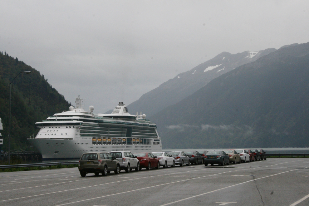 Avis Skagway rental car fleet leaving