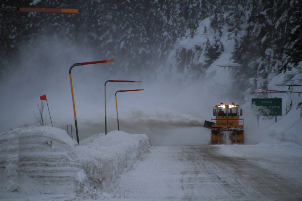 A snowblower in the White Pass