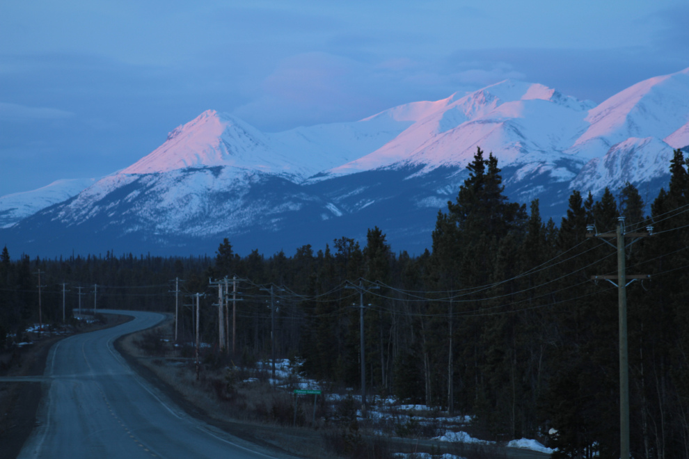 A late winter morning on the South Klondike Highway, Yukon