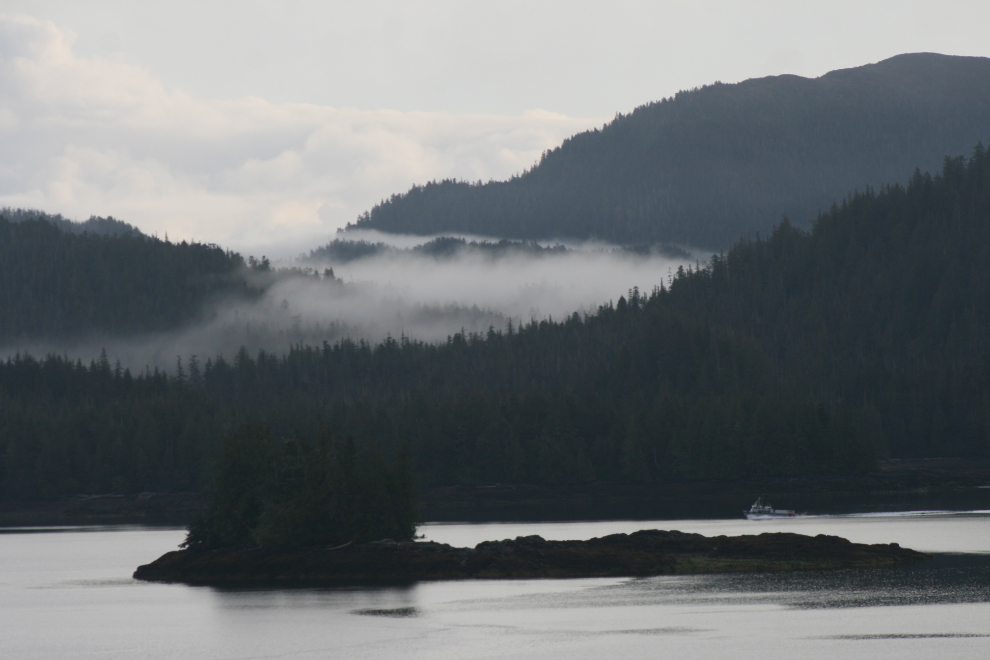 A misty morning along the coast south of Juneau