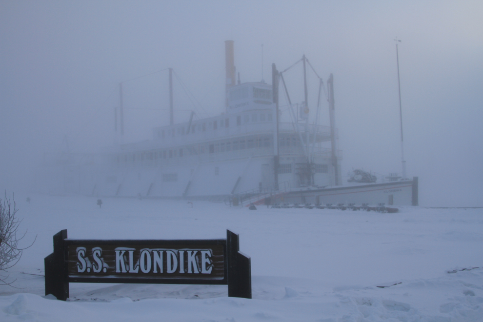The paddlewheeler S.S. Klondike in ice fog at -40C