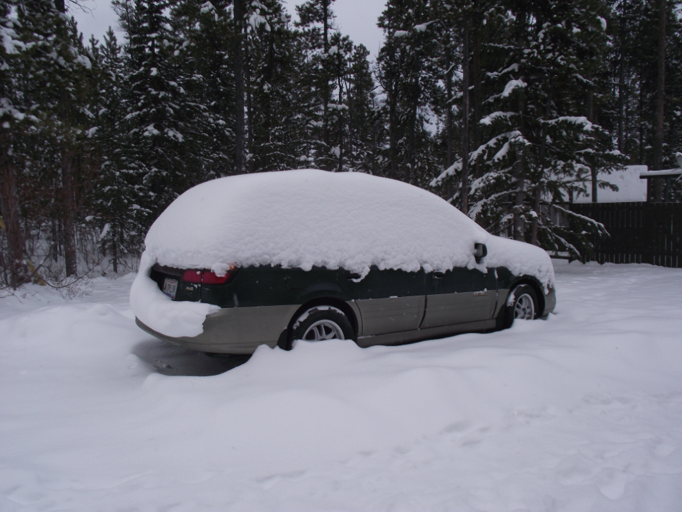 My car in late November after being away for a month