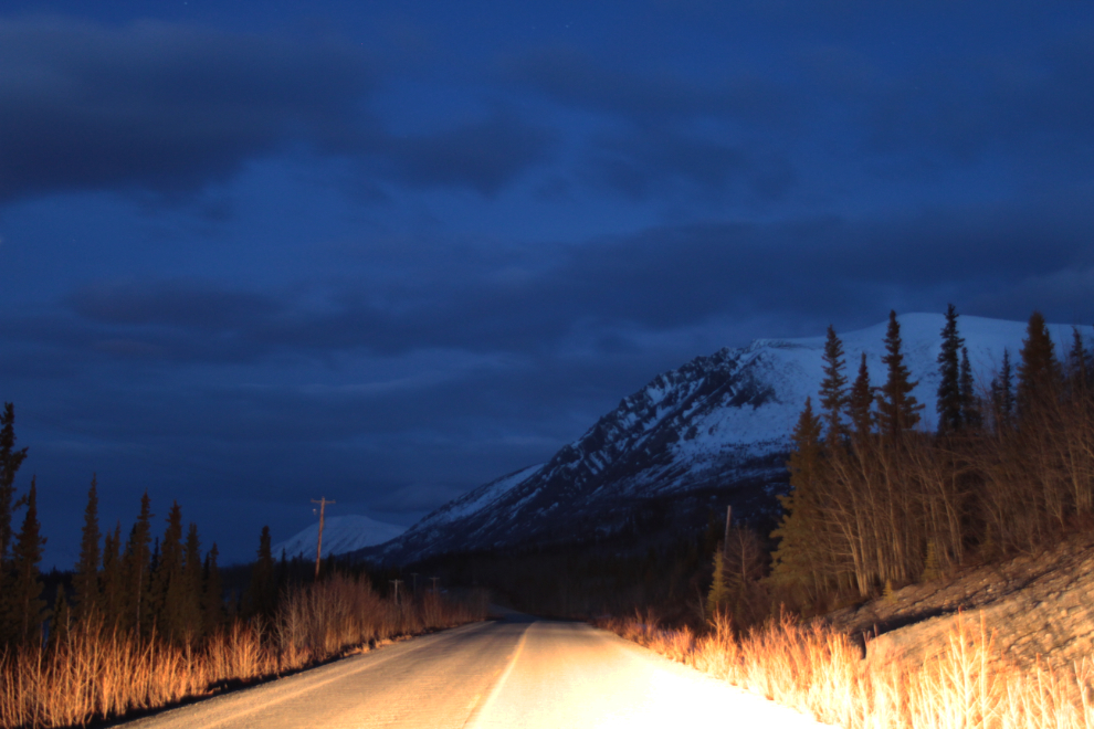 Night driving on the Tagish Road, Yukon